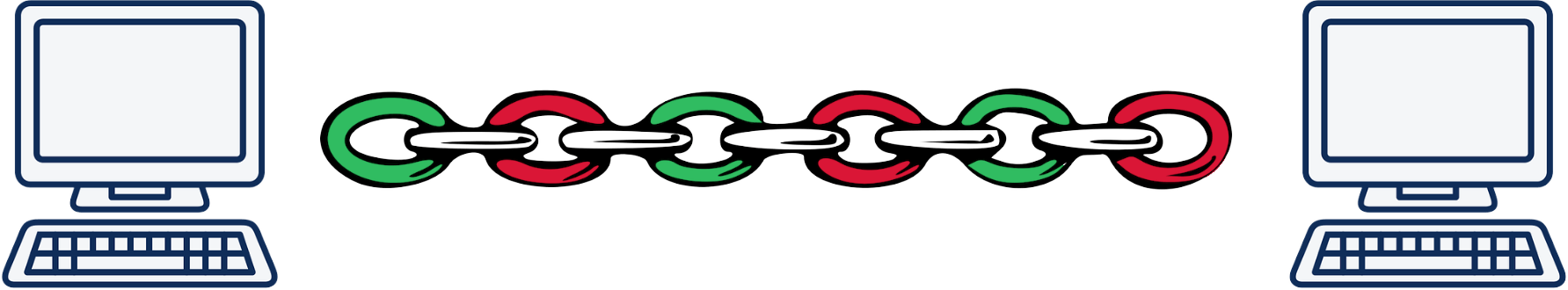 不同颜色的链条代表着不同的链路